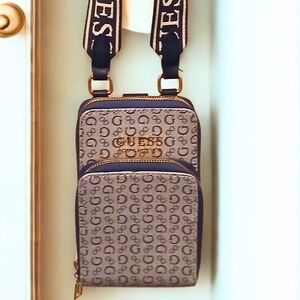 GUESS Navy Blue Mini Crossbody Bag